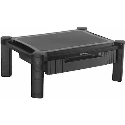Front. StarTech.com - Adjustable Monitor Riser, Drawer, Monitors up to 32" (22lb), Adjustable Height, Monitor Stand, Computer Monitor Riser - Black.
