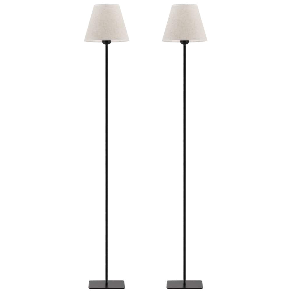 Oumilen - Set of 2 55.3" Standing Lamps with Foot Switch & E26 Base for Living Room, Bedroom, Office