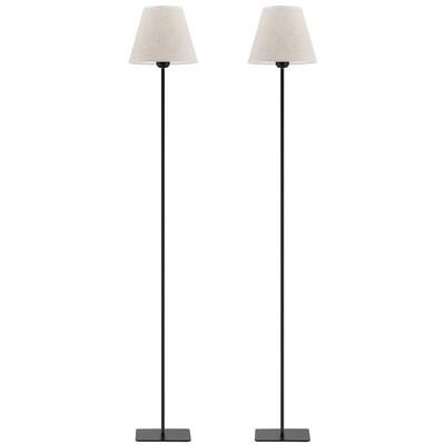Front. Oumilen - Set of 2 55.3" Standing Lamps with Foot Switch & E26 Base for Living Room, Bedroom, Office.