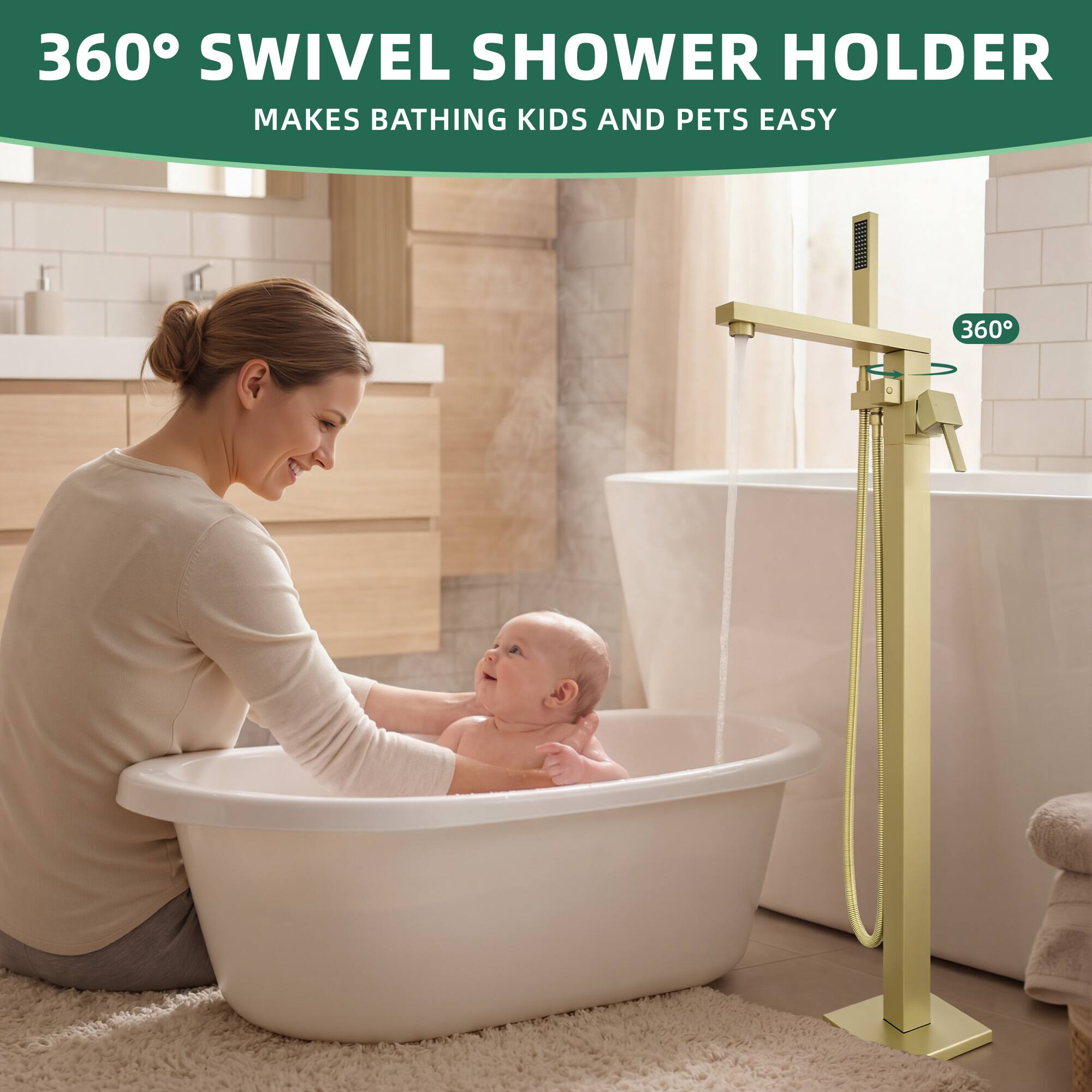 360° SWIVEL SHOWER HOLDER  
MAKES BATHING KIDS AND PETS EASY