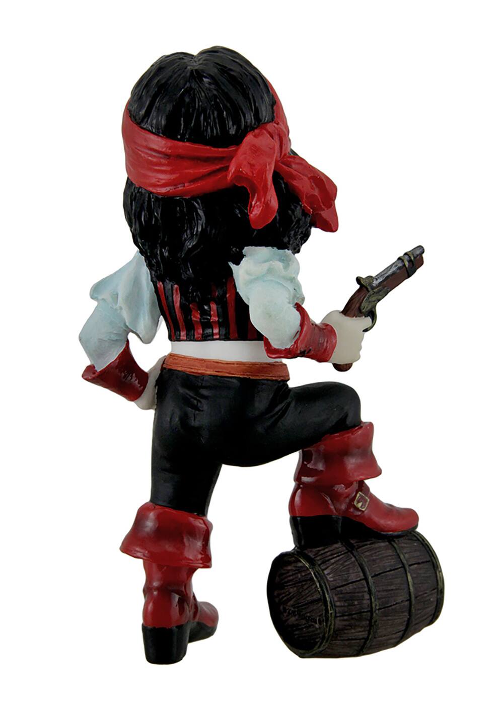 Alt View 2. Veronese Design - Cosplay Lady Pirate w/ Barrel of Rum Statue - Multicolored.