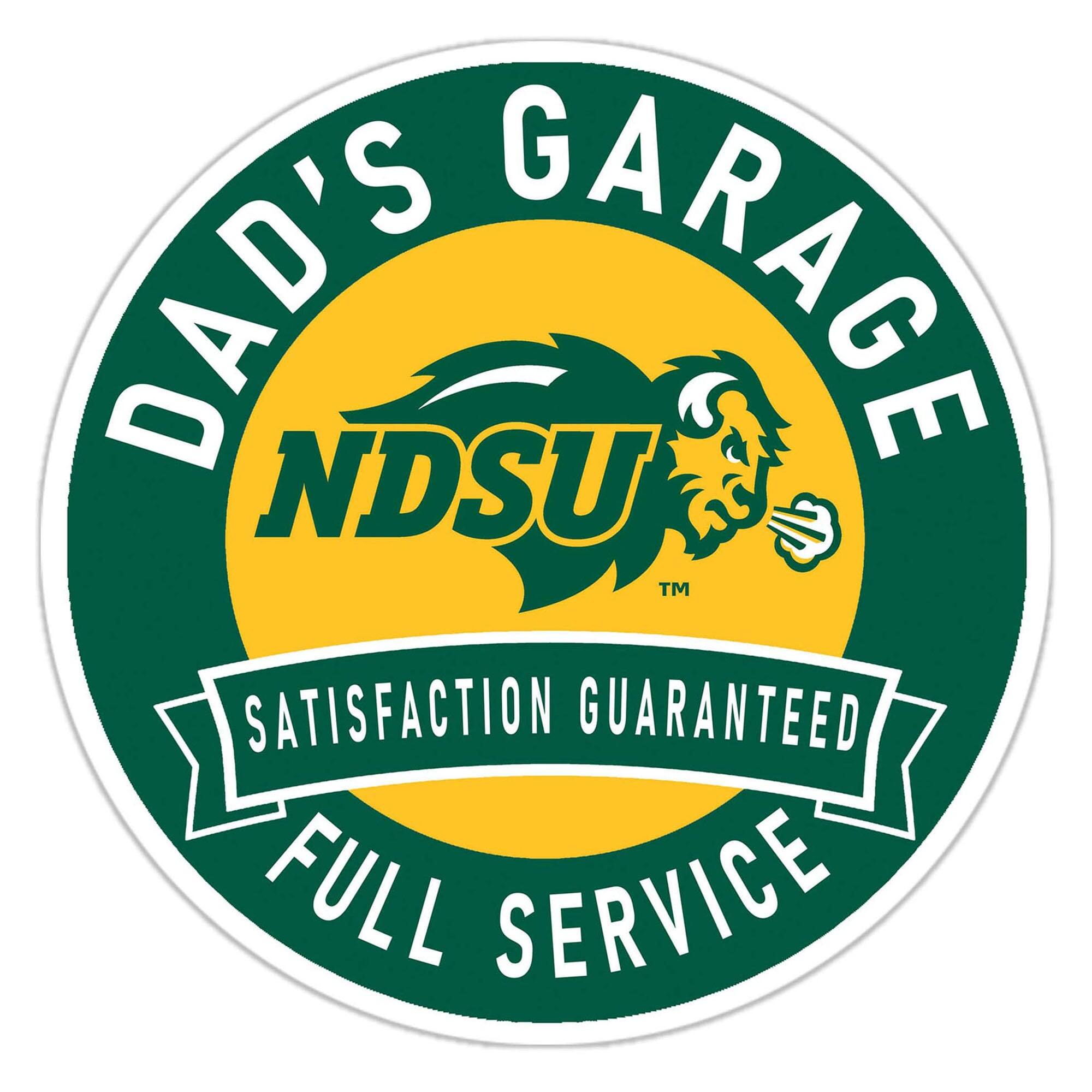 NDSU Bison 16" Dad's Garage Wood Sign