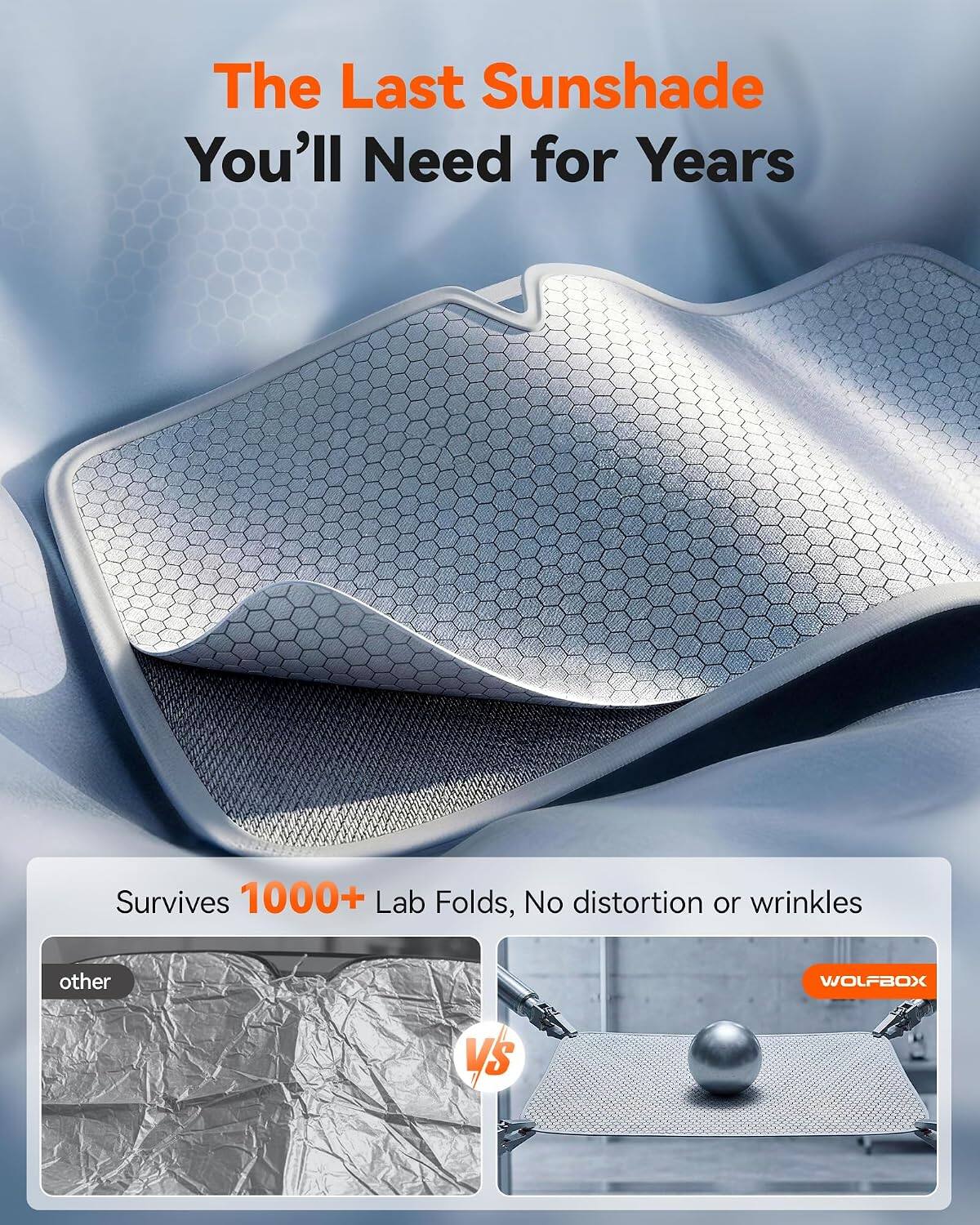 The Last Sunshade You'll Need for Years

Survives 1000+ Lab Folds, No distortion or wrinkles

other vs WOLFBOX