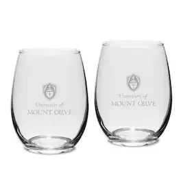 Jardine - Mount Olive Trojans Two-Piece 15oz. Stemless Wine Glass Set - Multicolor