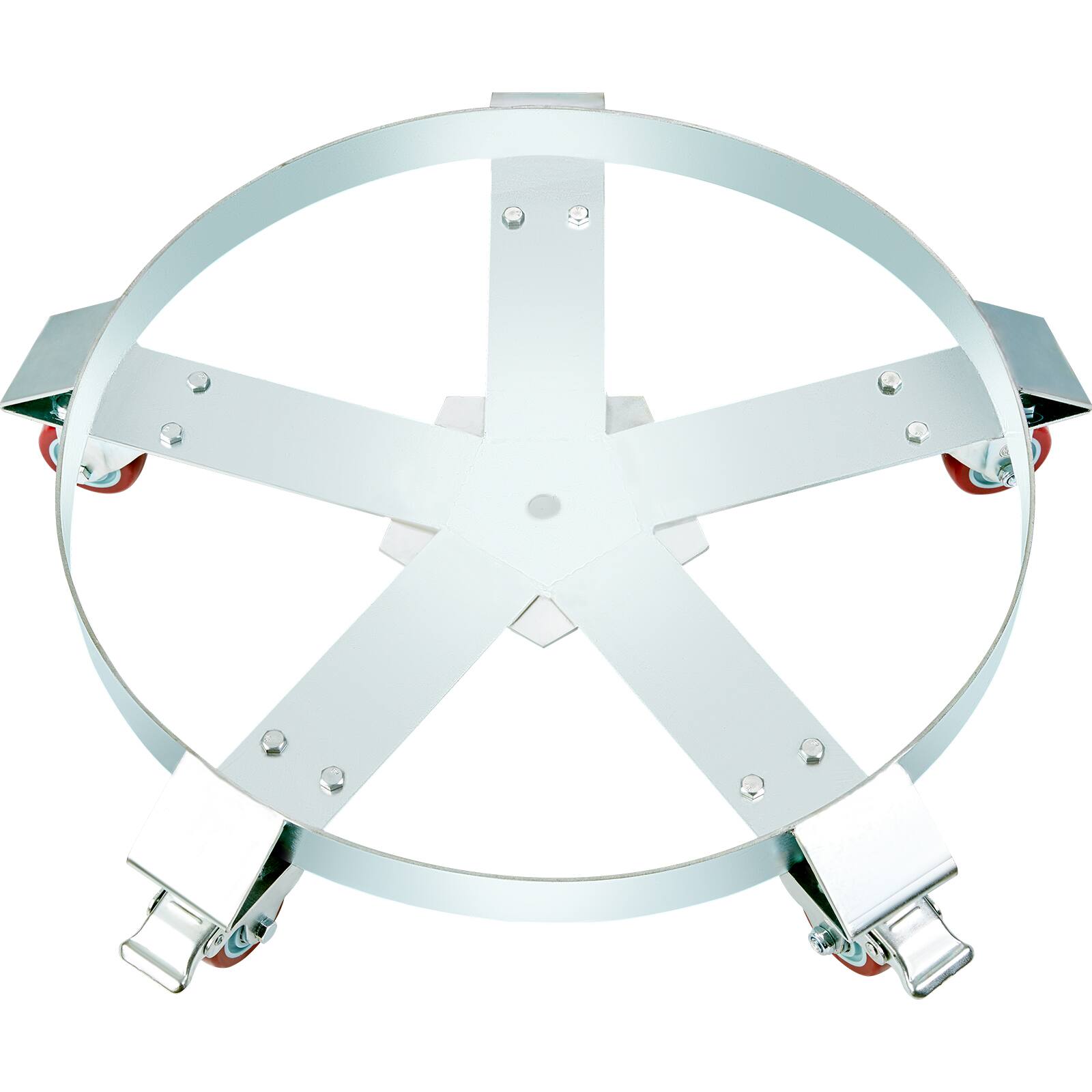 Alt View 5. VEVOR - 55 Gallon Heavy Duty Drum Dolly, 1250lbs Load Capacity, Barrel Dolly Cart Drum Caddy, Non Tipping Hand Truck Capacity - Silver.