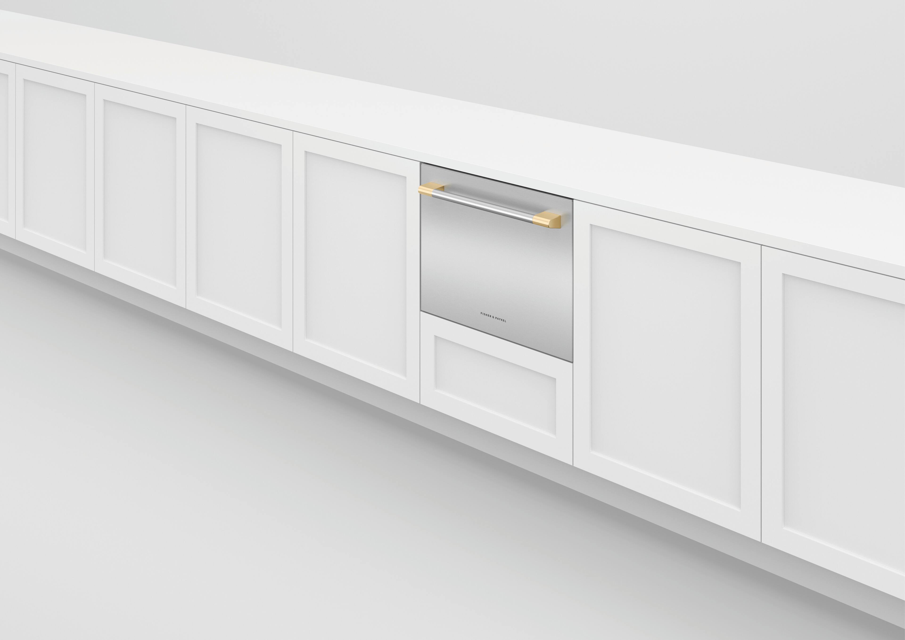 Alt View 15. Fisher & Paykel - Pro Round Flush 24 in Handle Kit for Dishwasher - Brass.