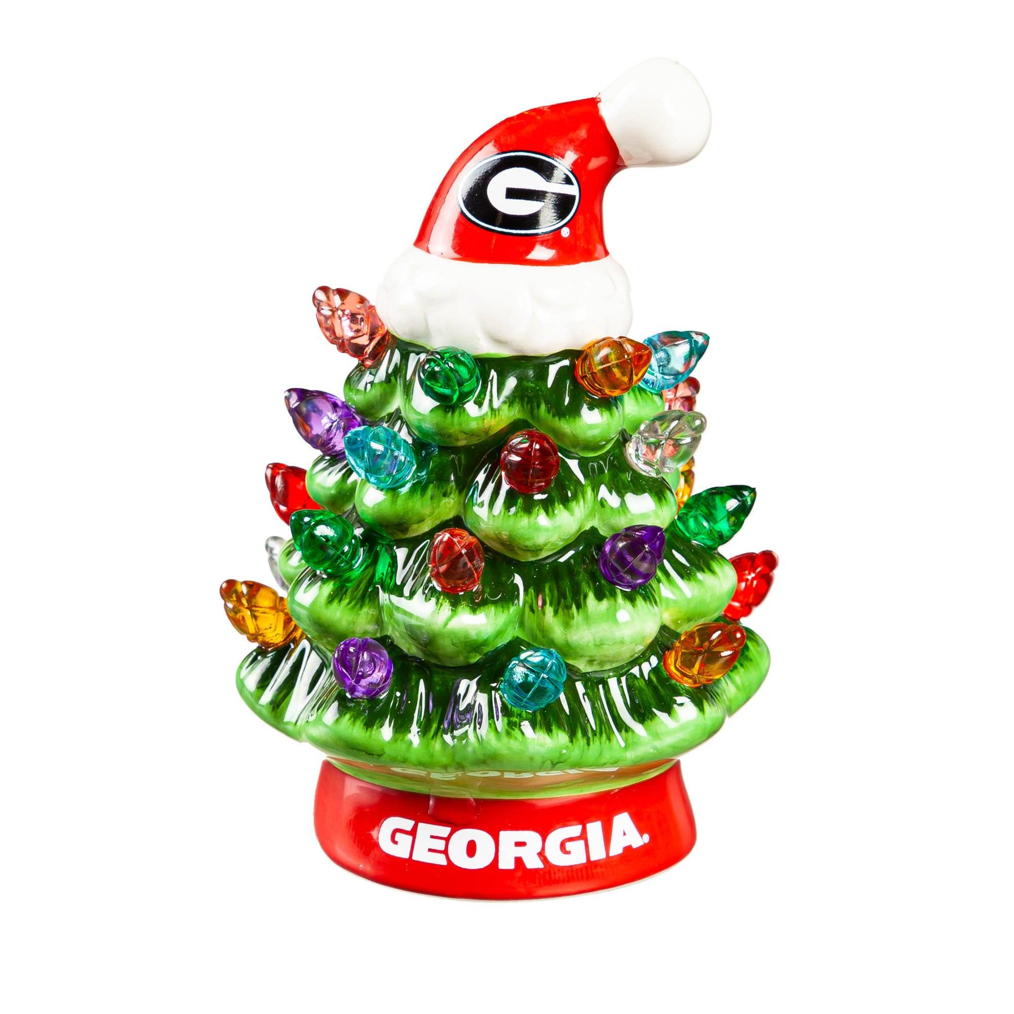 Alt View 1. Evergreen Enterprises - Georgia Bulldogs 2-Pack 4" Ceramic LED Christmas Tree Set - Multicolor.