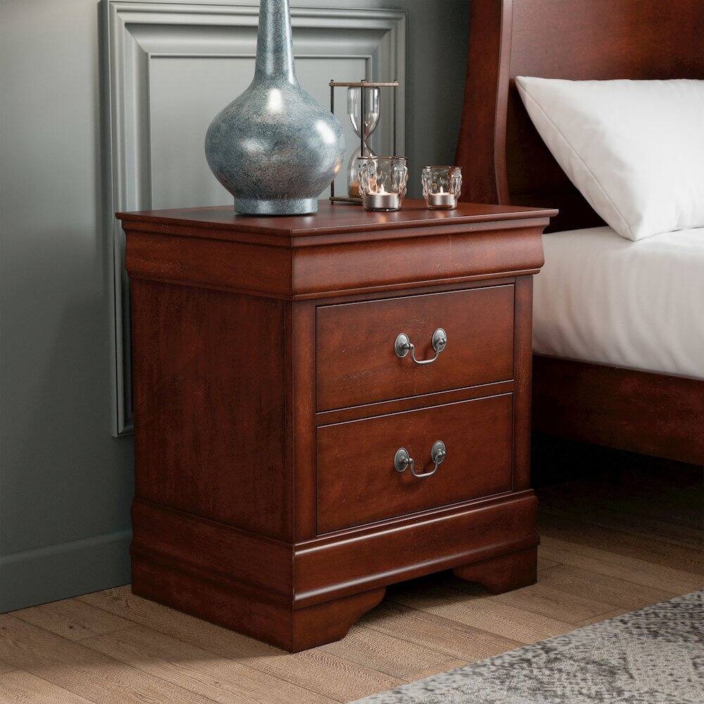 Alt View 3. Furniture of America - Furniture of America Henceford Nightstand - Brown.