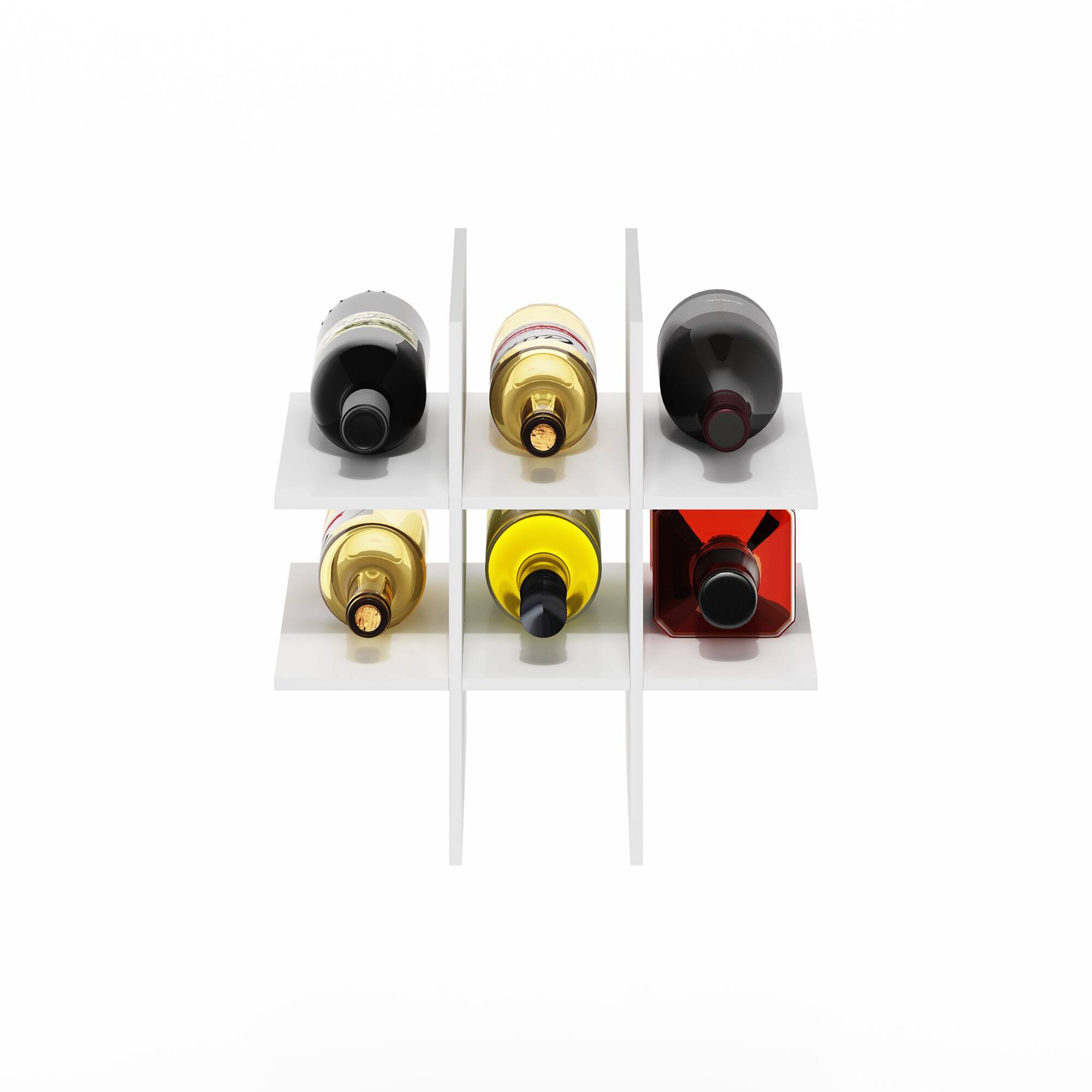 Alt View 4. Furinno - Cubicle 9-Compartment Bottle Storage Cube Organizer Insert - White.