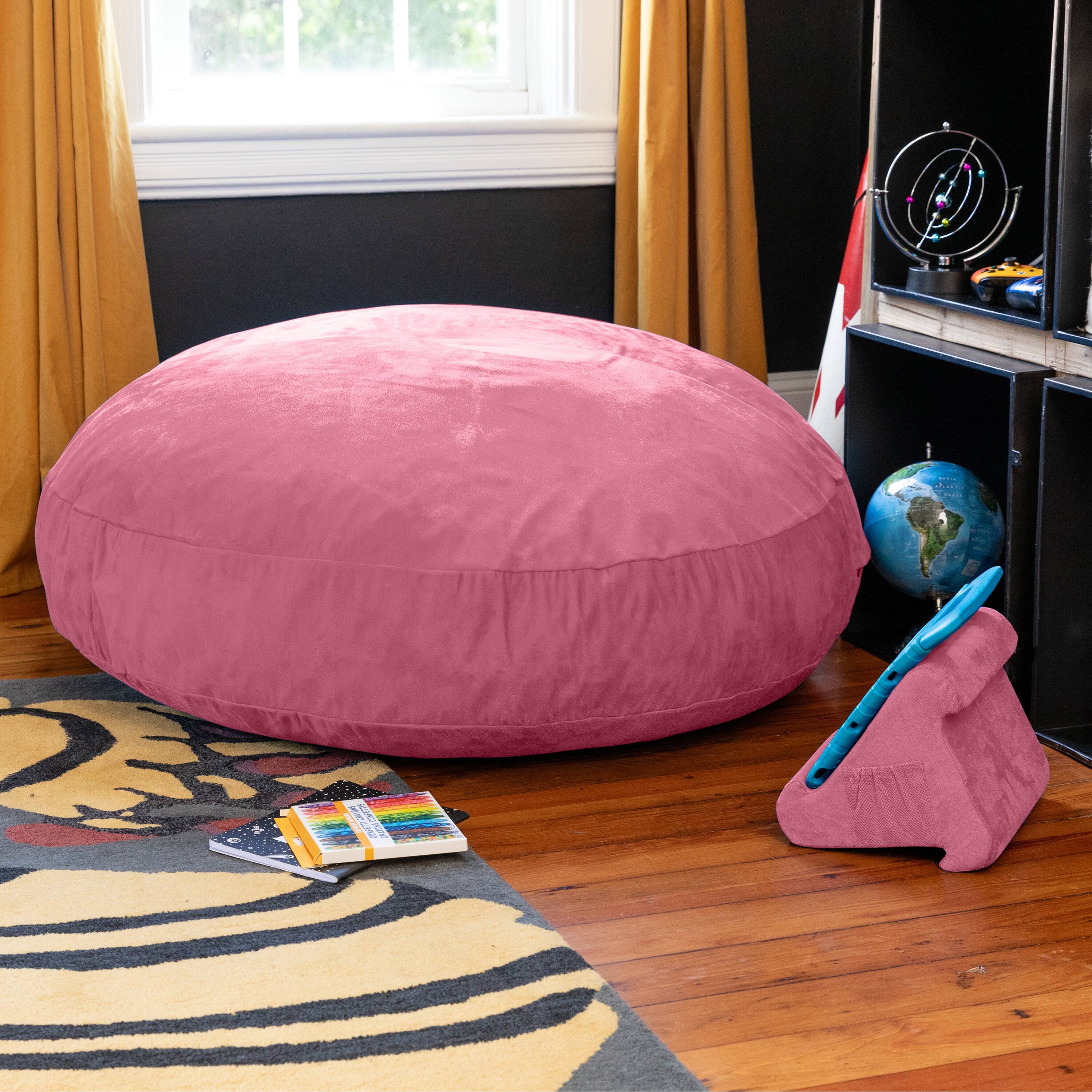 Back. Jaxx - Jaxx Cocoon 4 Foot Bean Bag Chair and Crash Pad, Pink - Pink.
