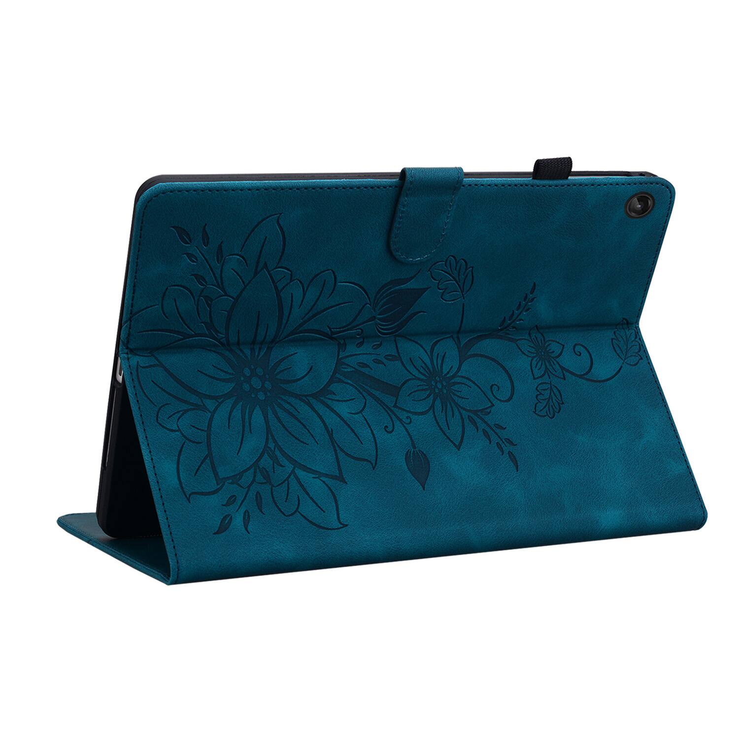 Alt View 1. Dteck - Case for Lenovo Tab M10 Plus (3rd Gen) 10.6-inch 2022 with Card Holder Kickstand,Embossed Pattern PU Leather Flip Cover - Darkblue.