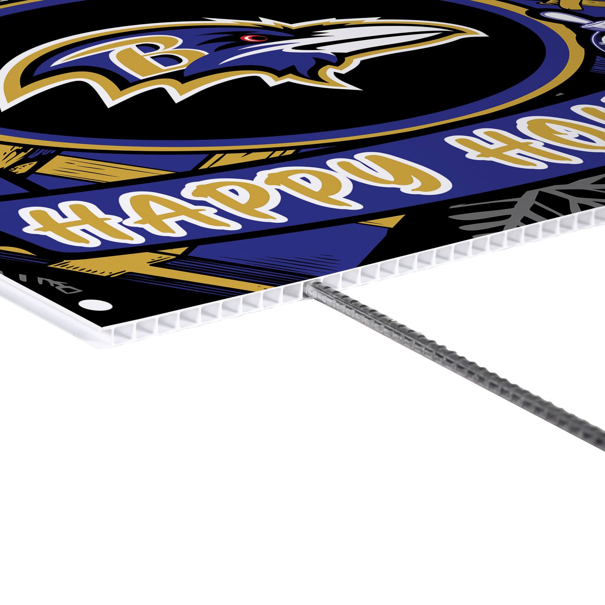 Alt View 2. Evergreen Enterprises - Baltimore Ravens 24" x 18" Happy Holidays Christmas Outdoor Staked Yard Sign - Multicolor.