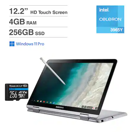 12.2" HD Touch Screen
4GB RAM
256GB SSD
Intel Celeron 3965Y
Windows 11 Pro
TEAMGROUP Team ELITE A1 V30 256GB Micro SD
SAMSUNG