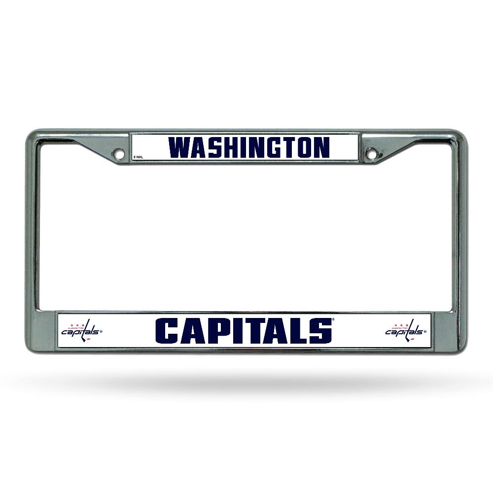 Washington Capitals - 12" x 6" Standard Size - Chrome Metal License Plate Frame