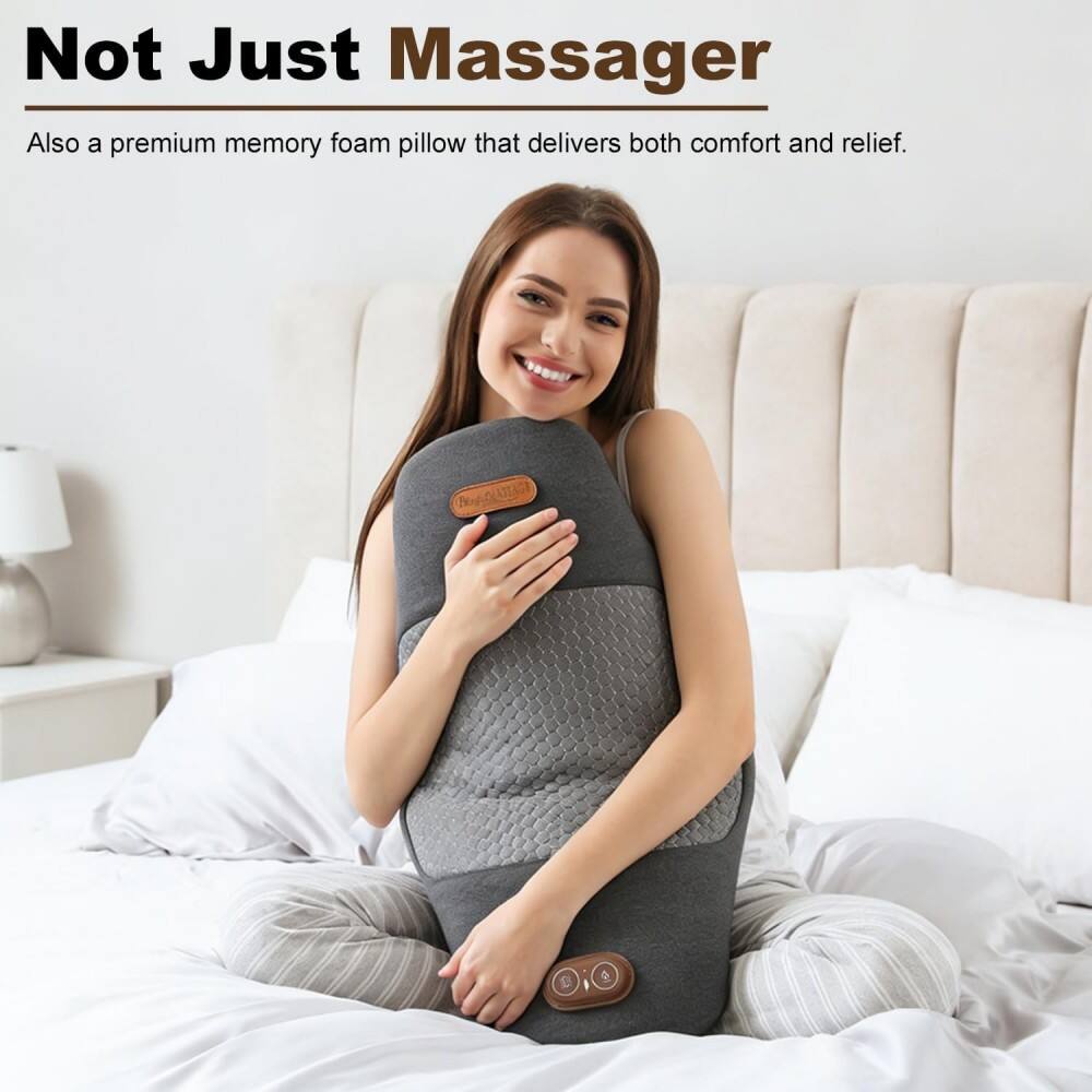 Not Just Massager  
Also a premium memory foam pillow that delivers both comfort and relief.