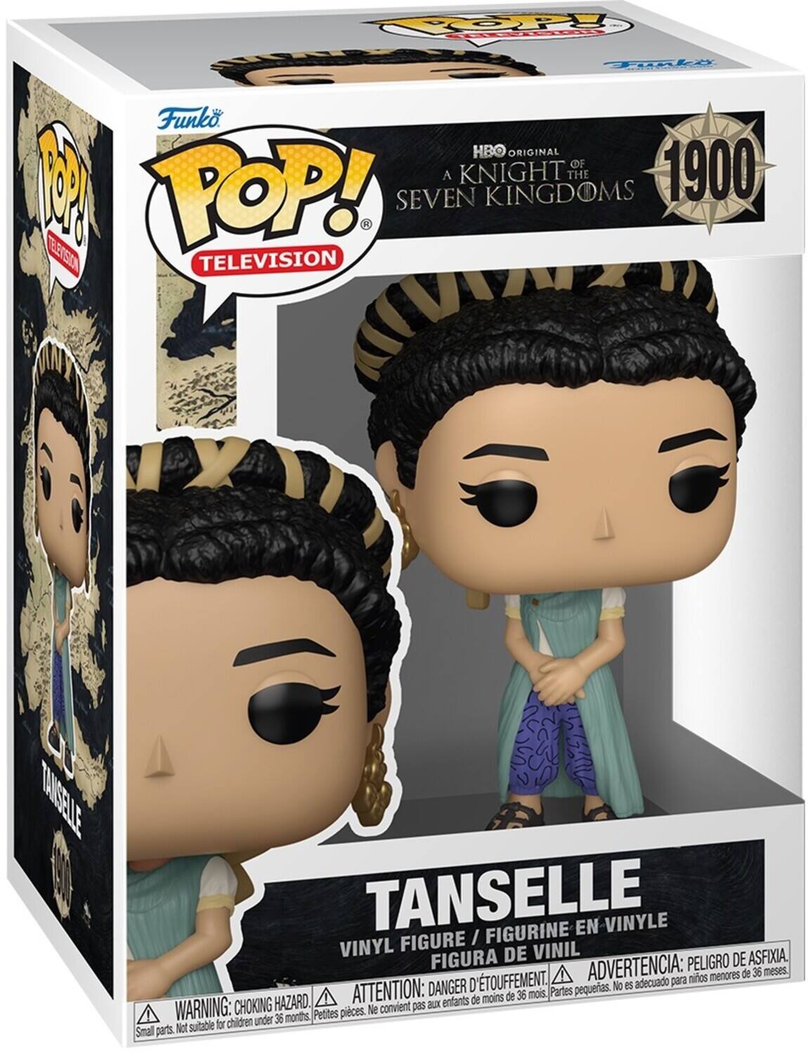 Funko POP! Television  
HBO Original  
A Knight of the Seven Kingdoms  
1900  

Tanselle  
Vinyl Figure / Figurine en Vinyle / Figura de Vinil  

Warning: Choking Hazard. Small parts. Not suitable for children under 36 months.  
Attention: Danger d'étouffement. Petites pièces. Ne convient pas aux enfants de moins de 36 mois.  
Advertencia: Peligro de asfixia. No es adecuado para niños menores de 36 meses.