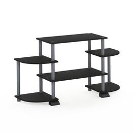 Furinno - Turn-N-Tube Rounded Corner TV Entertainment Center - Black/Grey