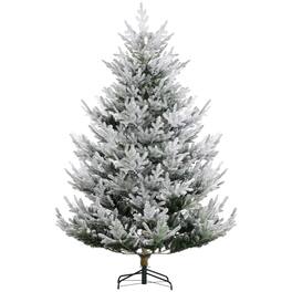 Homcom - Nordic Pine Hinged Artificial Christmas Tree, 1218 Realistic Branches Snow - Green