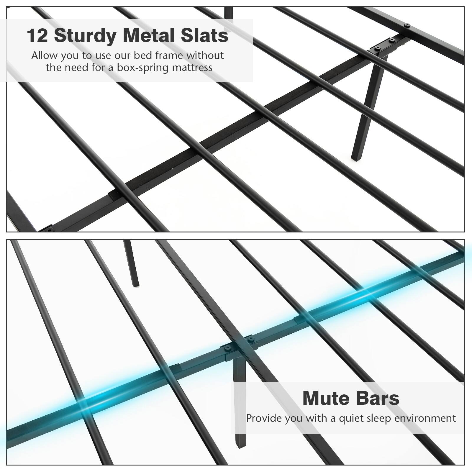 12 Sturdy Metal Slats

Mute Bars