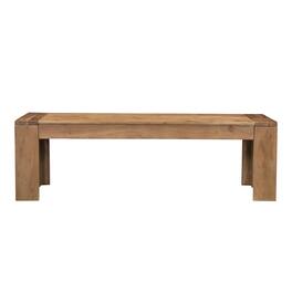 Manhattan Lane - Himaru 3 Seater Bench, Premium Acacia Wood with Finish, T Shape Legs, 58 inch - Light Brown