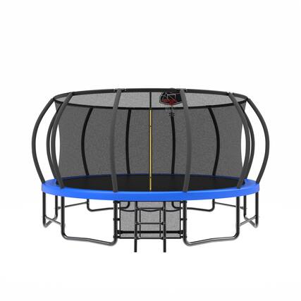 Front. LOVMOR - Lovmor 15 FT Trampoline with Basketball Hoop and Ladder Recreational Trampoline for Adults.