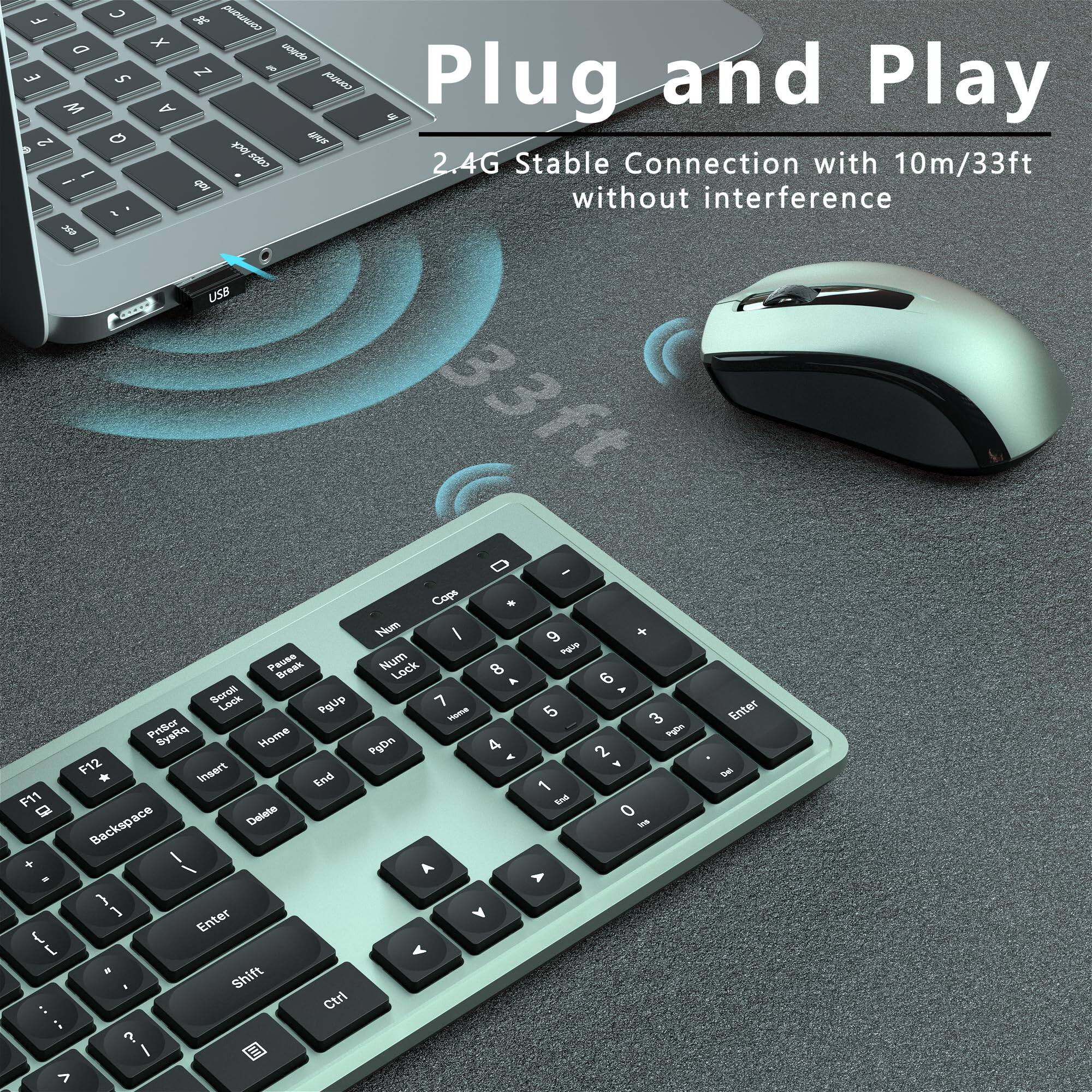 Plug and Play  
2.4G Stable Connection with 10m/33ft without interference