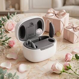 Ceretone - Beacon OTC Self - Fitting Hearing Aids - Digital Noise Reduction, Feedback Cancellation and Bluetooth Streaming - Silver