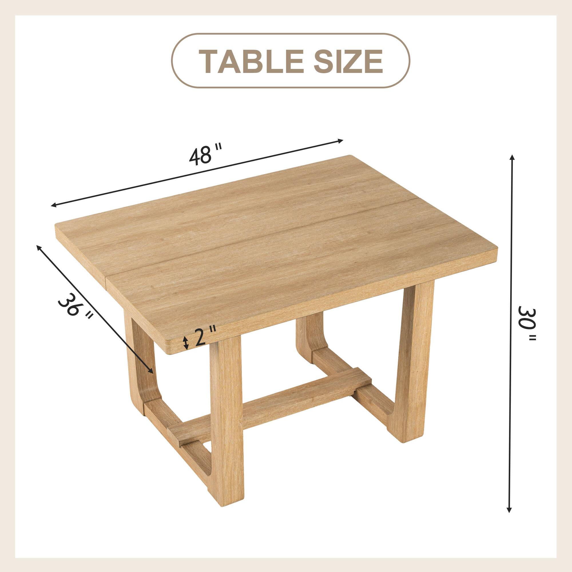 TABLE SIZE

48" x 36" x 30"