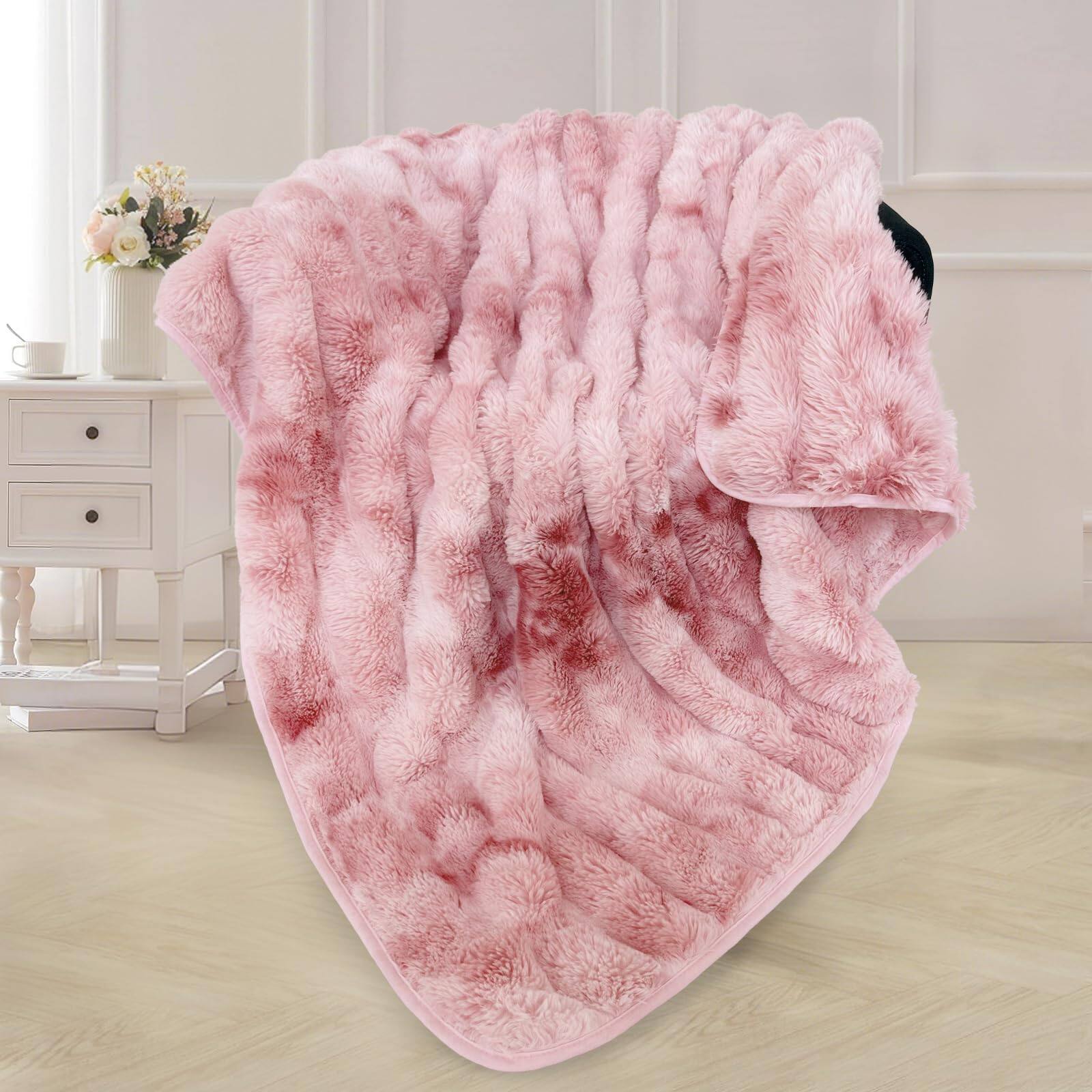 Tie-dye Dusty Pink Throw (50" x 60")