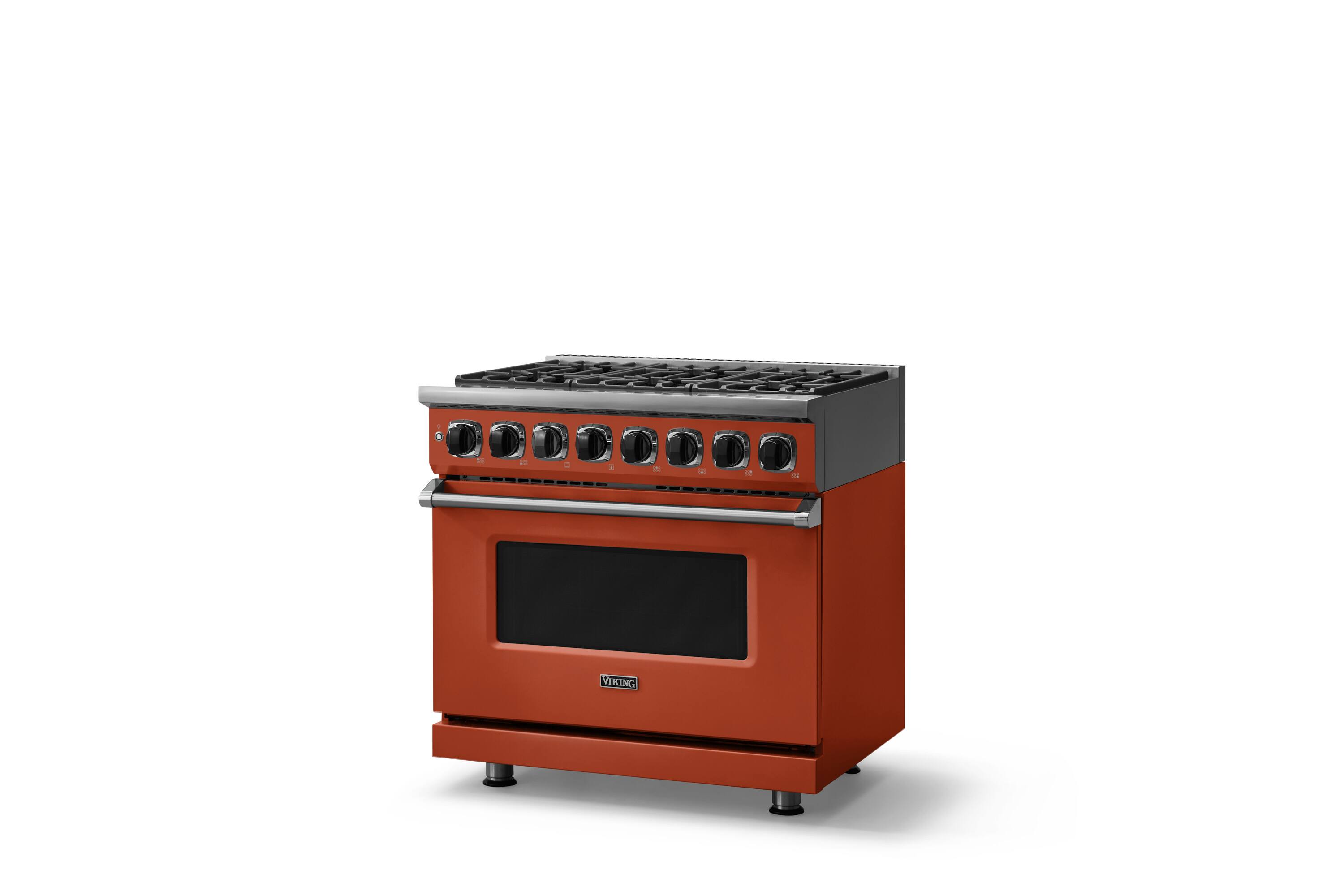 Angle. Viking - 36"W. 7Series  5.6 Cu. Ft. Dual Fuel LP Self-Clean 6 Burner Range-Spiced Cider - Spiced Cider.