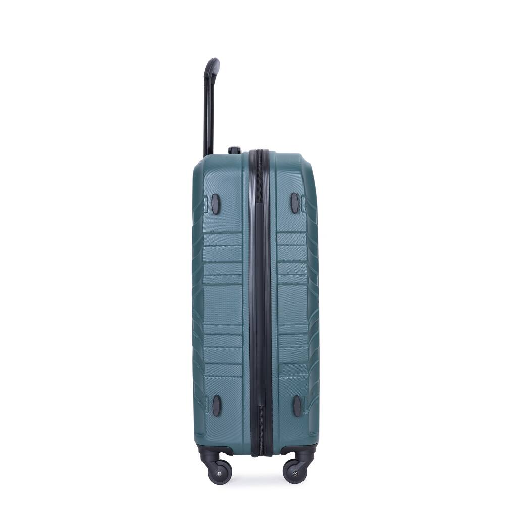 Alt View 3. Ropilly - Ropilly 3 Piece Luggage Set ABS Hard Shell Suitcase Set with Spinner Wheels Lightweight Travel Luggage Dark Green - Dark Green.