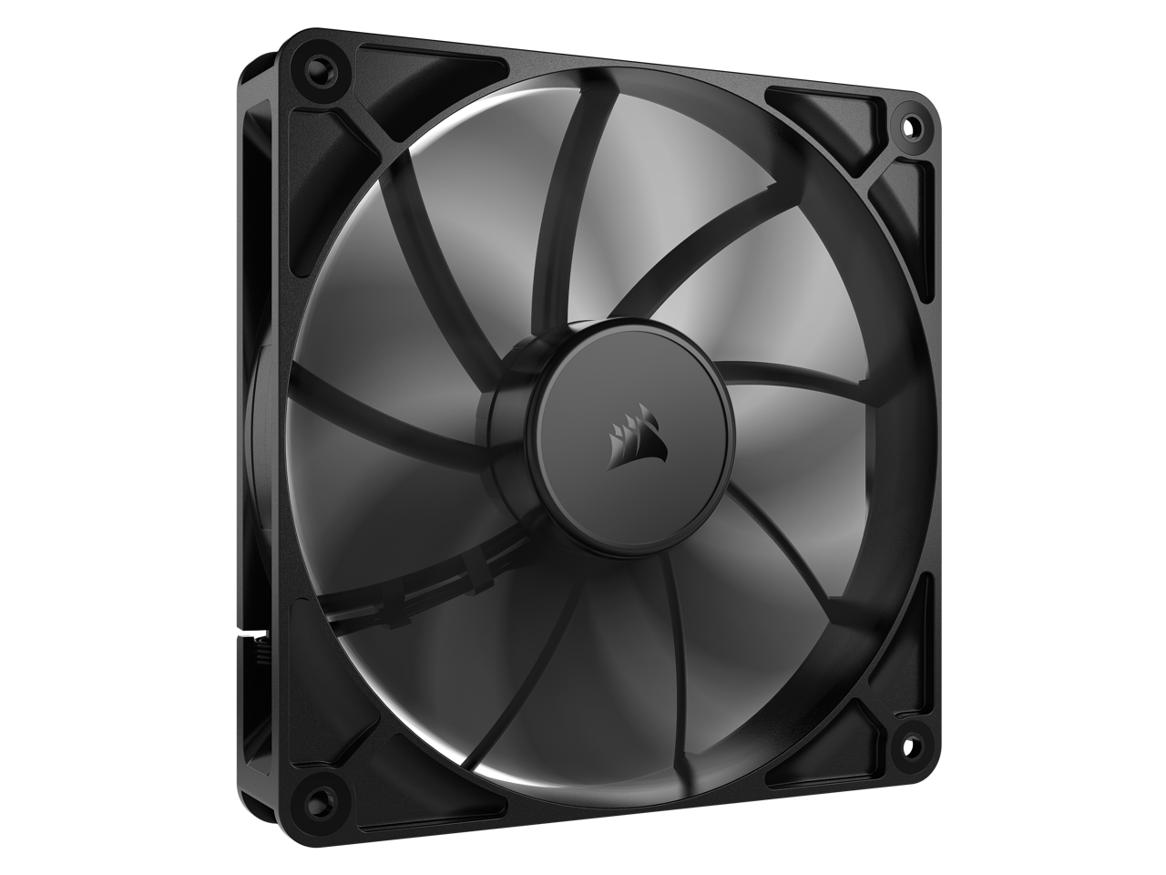Alt View 2. CORSAIR - CORSAIR RS140 PWM 140mm Fan - Daisy-Chain PWM, AirGuide Cooling, Magnetic Bearing - Black.