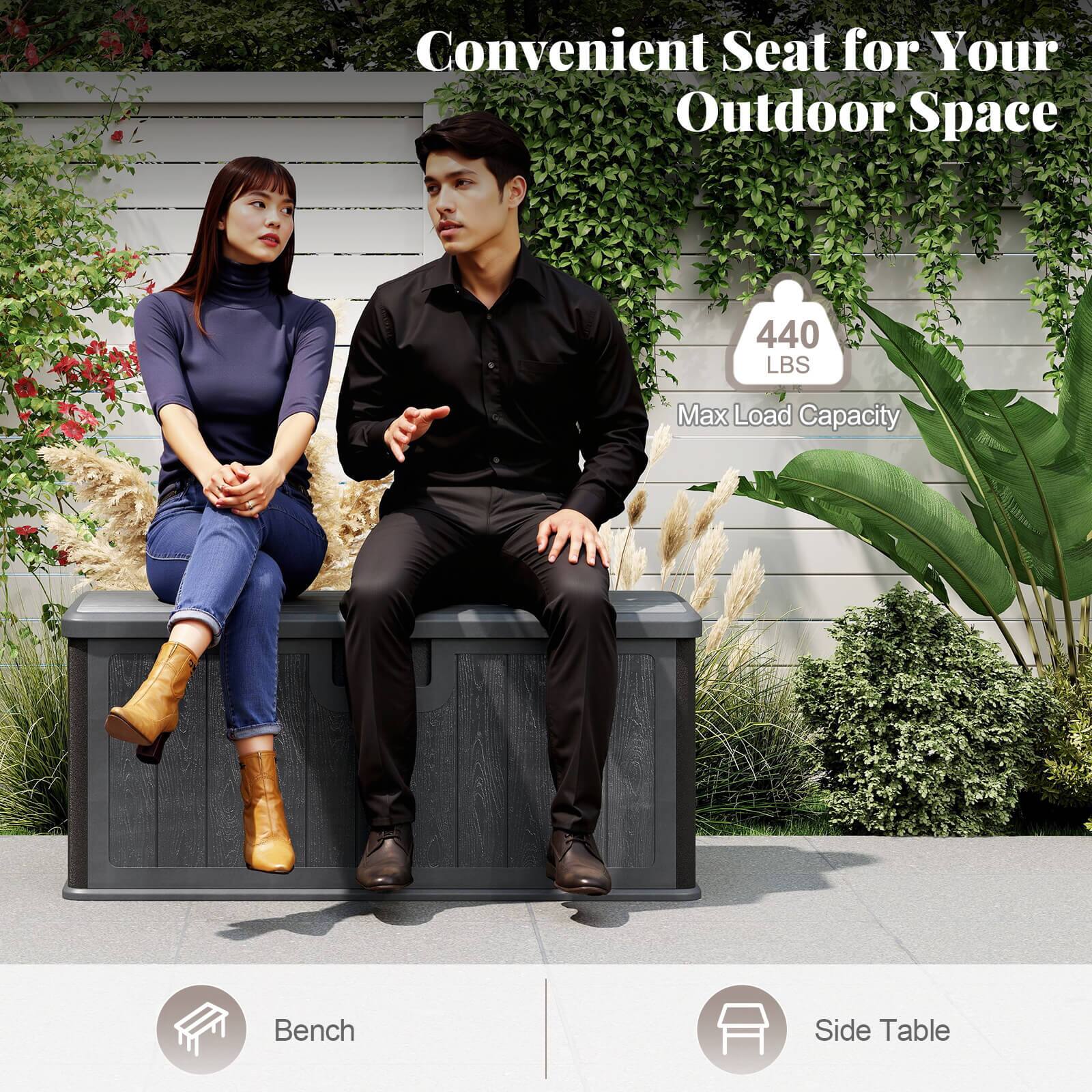 Convenient Seat for Your Outdoor Space

440 LBS Max Load Capacity

Bench

Side Table