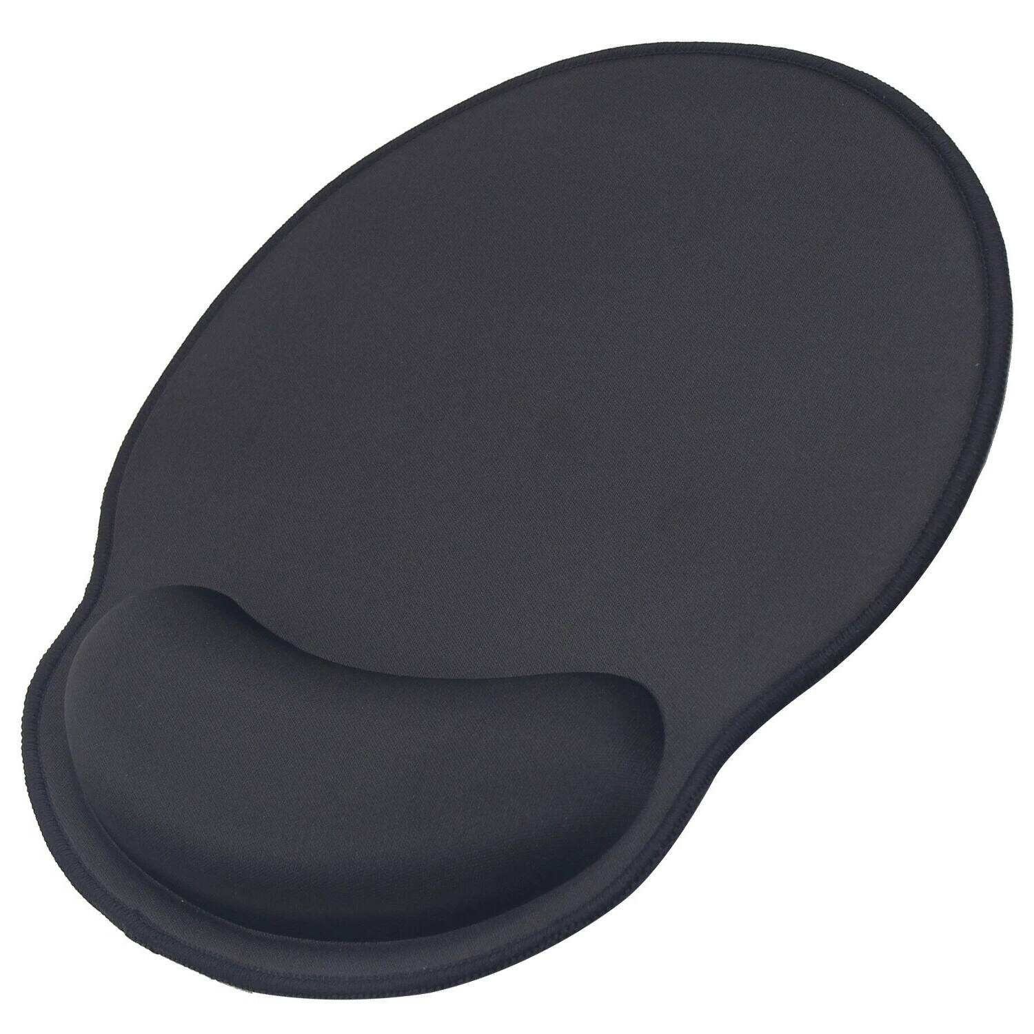 Angle. Stock Preferred - Mouse Pad With Wrist Rest Support & Stitched Edges - Black.