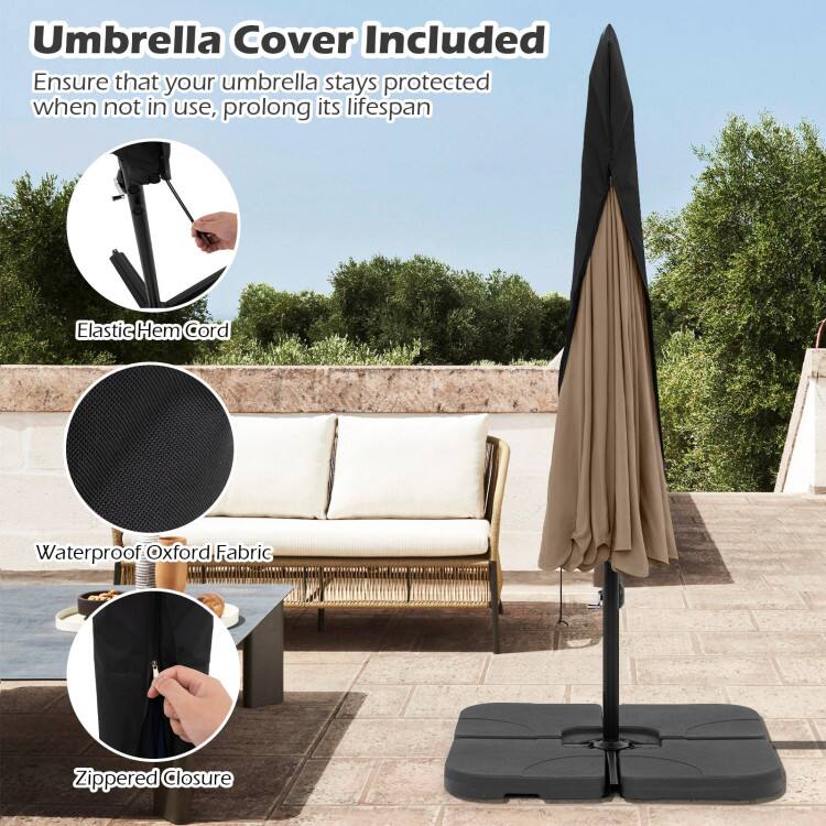 Umbrella Cover Included

Ensure that your umbrella stays protected when not in use, prolong its lifespan

- Elastic Hem Cord
- Waterproof Oxford Fabric
- Zippered Closure