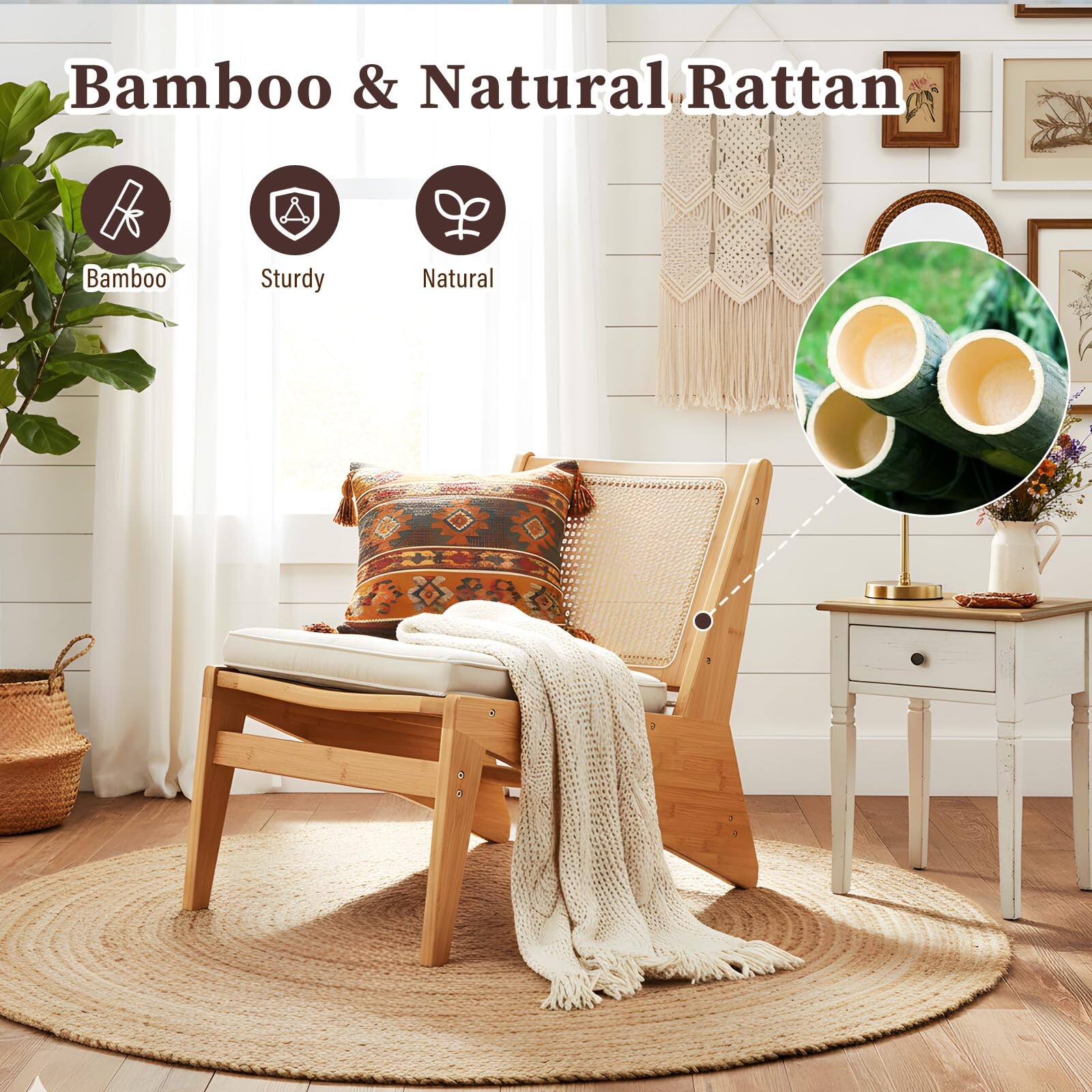 Bamboo & Natural Rattan

- Bamboo
- Sturdy
- Natural