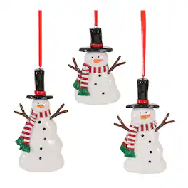 BreeBe - Clay Dough Snowman Ornament (Set of 24) - White, Red, Black