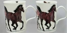 Jiallo - Roy Kirkham Lancaster Mug - Horses Set of 2, One Brown Horse - Mutli color