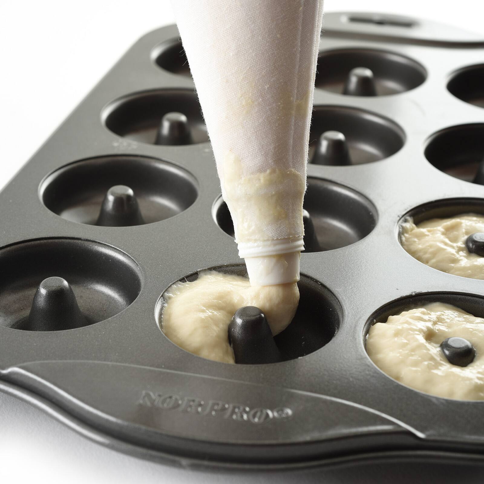Alt View 3. Norpro - Nonstick 12-Cavity Mini Donut Pan - Black.