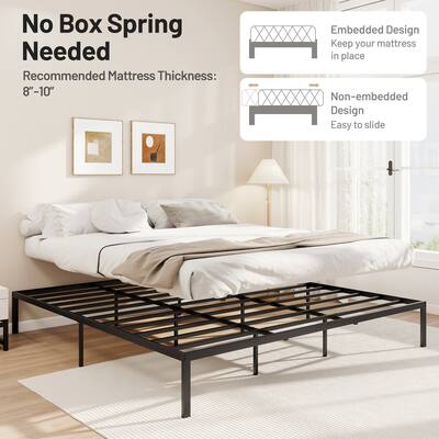 Gymax King Size Metal Bed Frame Heavy Duty Support Slats Mattress Gymax King Size Metal Bed Frame Heavy Duty Support Slats Mattress