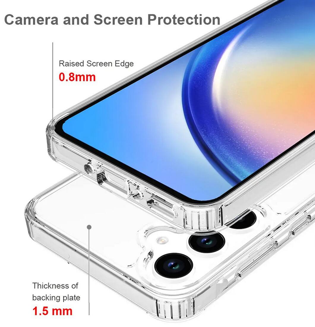 Camera and Screen Protection

Raised Screen Edge 0.8mm

Thickness of backing plate 1.5 mm