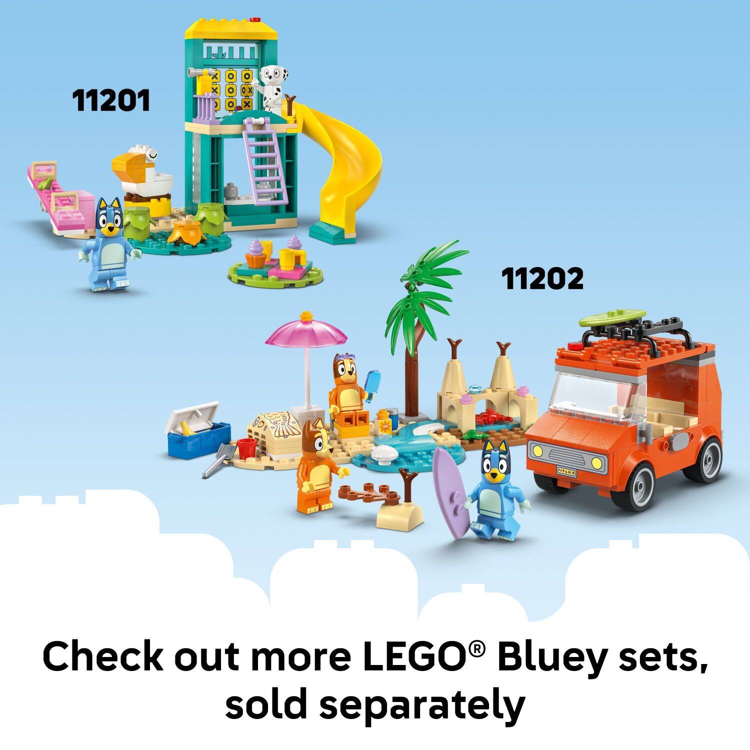 11201, 11202, Check out more LEGO Bluey sets, sold separately.