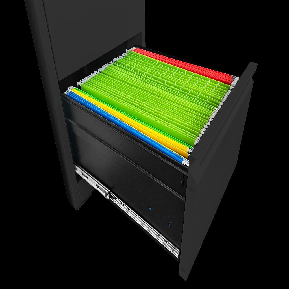 Alt View 6. Loheer - Loheer 3 Drawer Vertical File Cabinet with Lock Steel Filing Cabinet for A4 Legal Letter Documents.