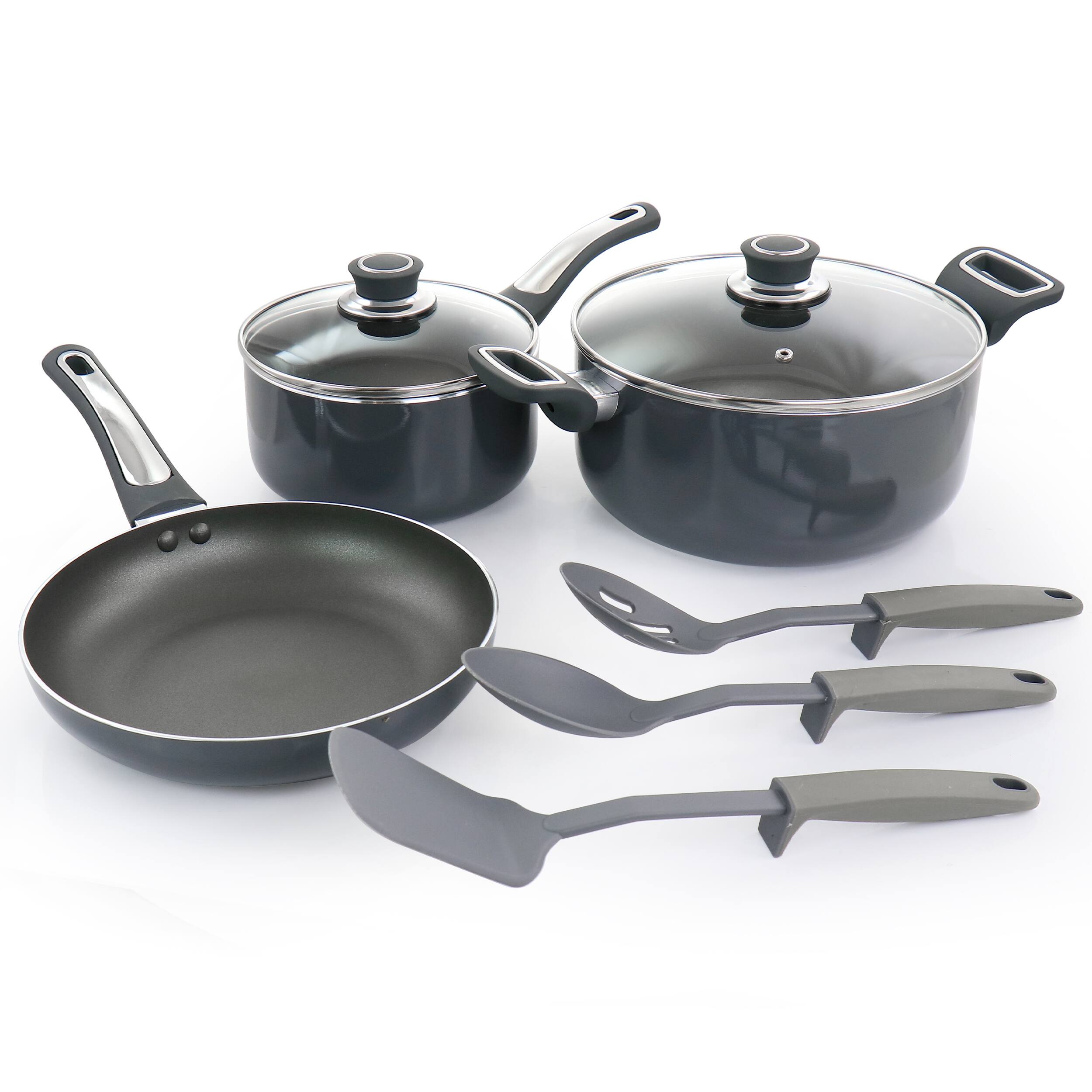 Alt View 1. Oster - Oster Legacy 8 Piece Aluminum Nonstick Cookware Set in Gray - Gray.