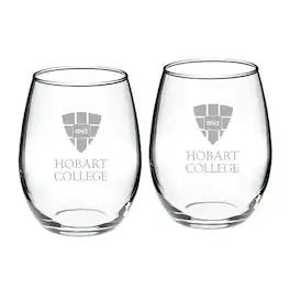 Jardine - Hobart & William Smith Colleges Team 21oz. 2-Piece Stemless Wine Glass Set - Multicolor
