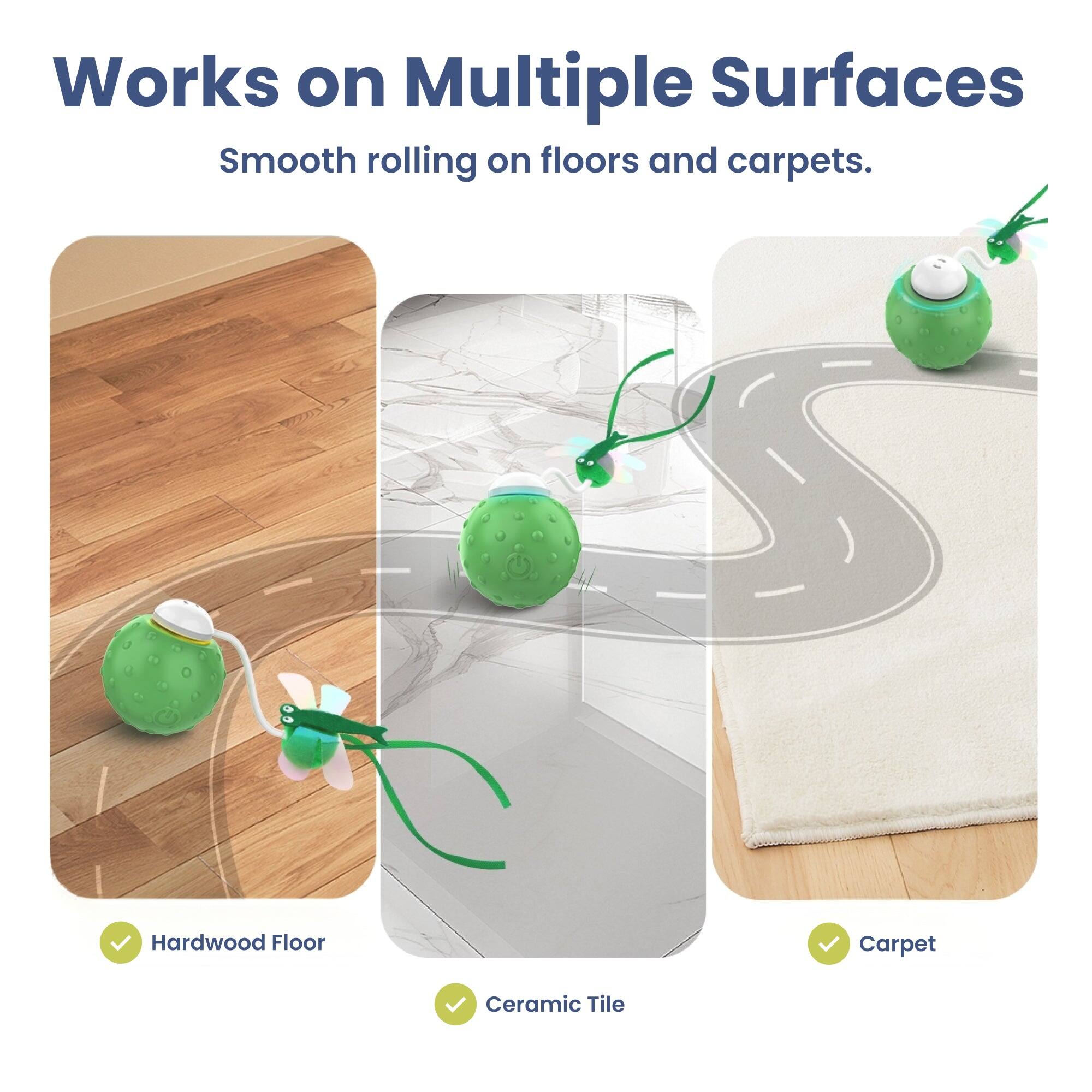 Works on Multiple Surfaces  
Smooth rolling on floors and carpets.  
- Hardwood Floor  
- Ceramic Tile  
- Carpet