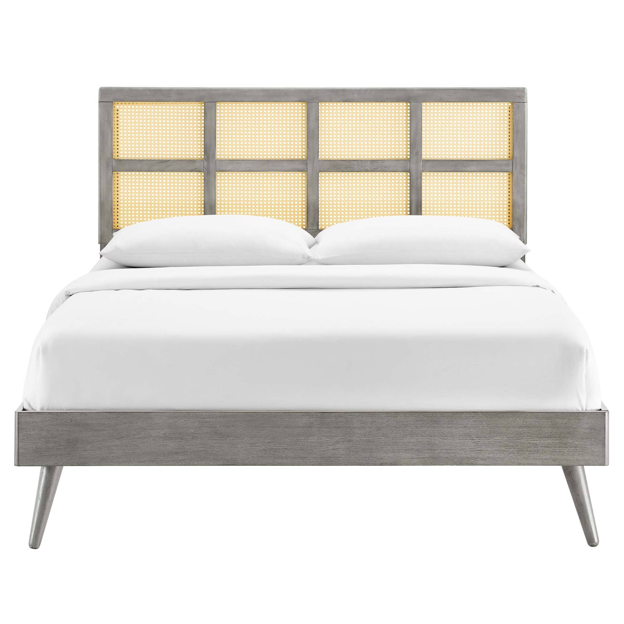 Alt View 1. Modway - Keynote Performance Velvet Curved Twin Platform Bed - White.