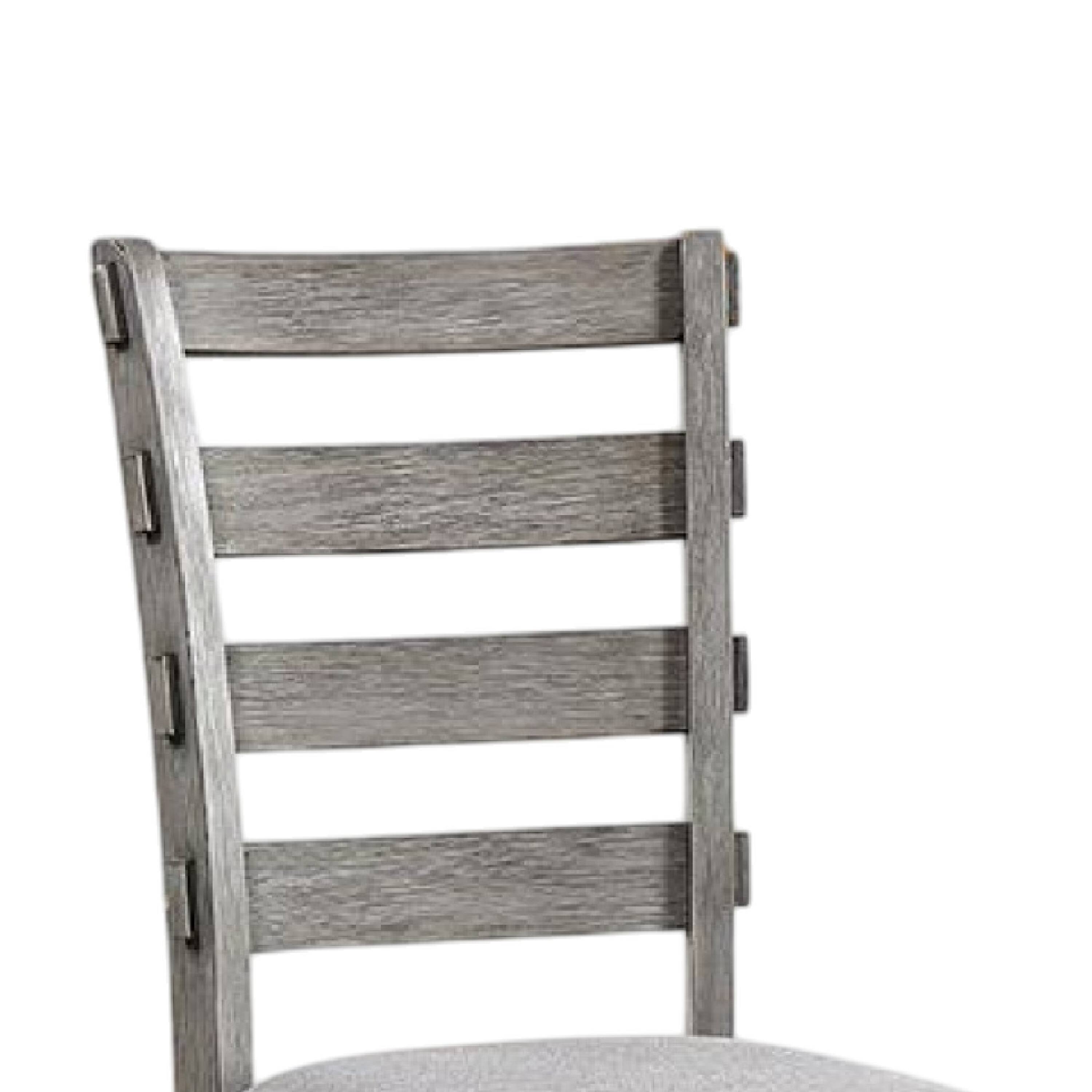 Alt View 2. Manhattan Lane - Lais Side Dining Chair Set of 2, Ladder Backrest, Solid Wood - Gray.