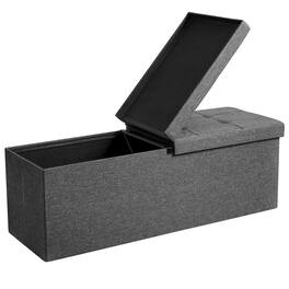 Songmics Home - Storage Ottoman, Foldable Storage Bench, Flipping Lid, for Entryway, Living Room, Bedroom - Slate Gray