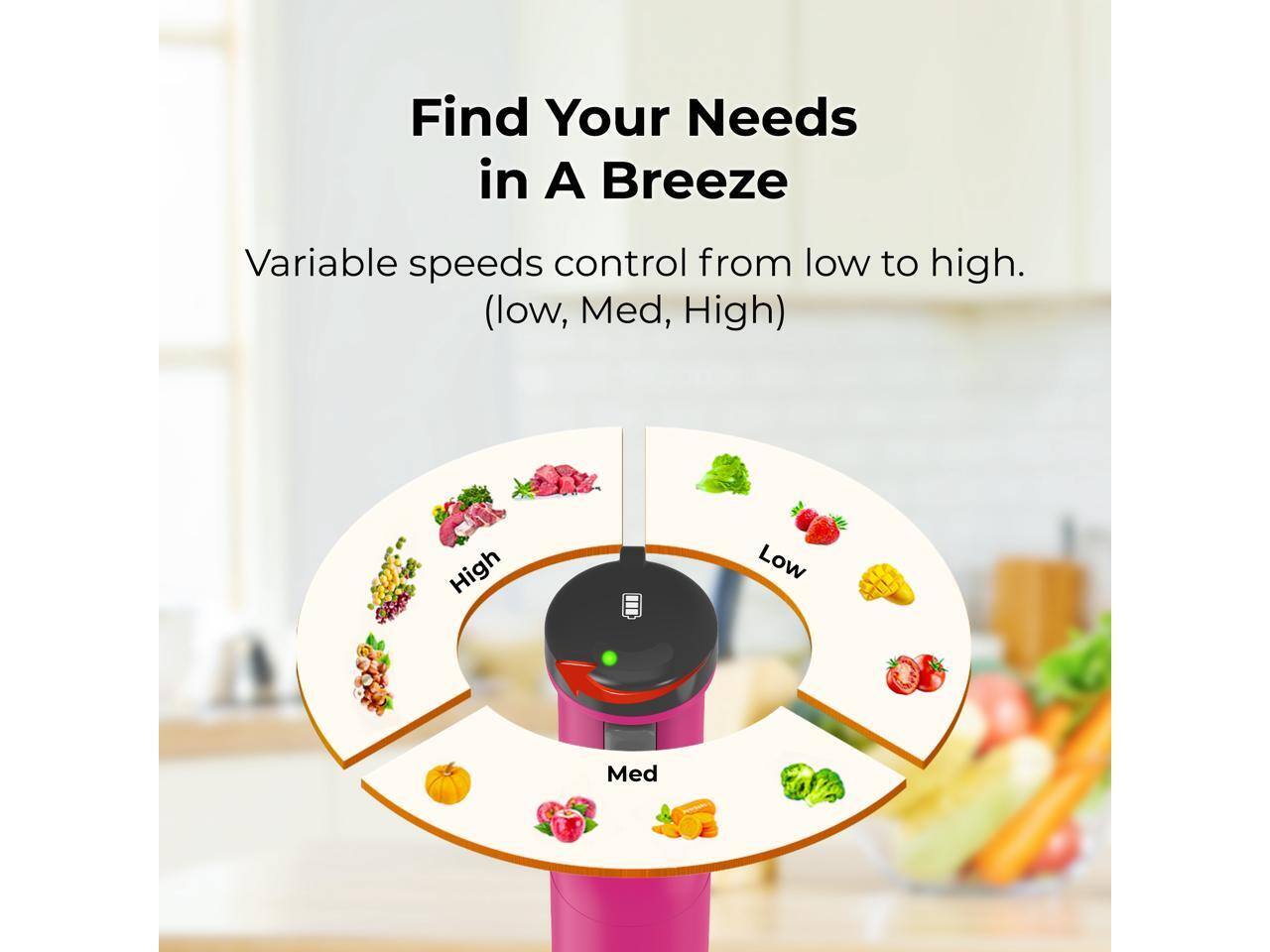 Find Your Needs in A Breeze

Variable speeds control from low to high. (low, Med, High)